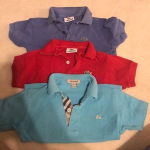 Toddler 4t polos. Burberry and Lacoste!